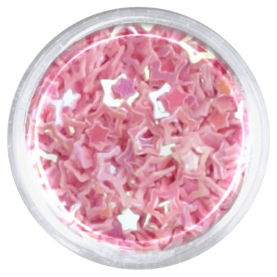 ΑΣΤΕΡΙ GLITTER ΜΕ ΤΡΥΠΑ ΡΟΖ 5mm 3gr