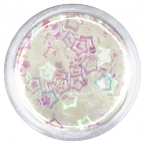 ΑΣΤΕΡΙ GLITTER ΜΕ ΤΡΥΠΑ ΑΣΠΡΟ 5mm 3gr