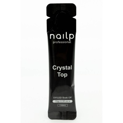 NAILP NO WIPE CRYSTAL TOP GEL SOAK OFF UV/LED CLEAR - ΦΑΚΕΛΑΚΙ 15ml